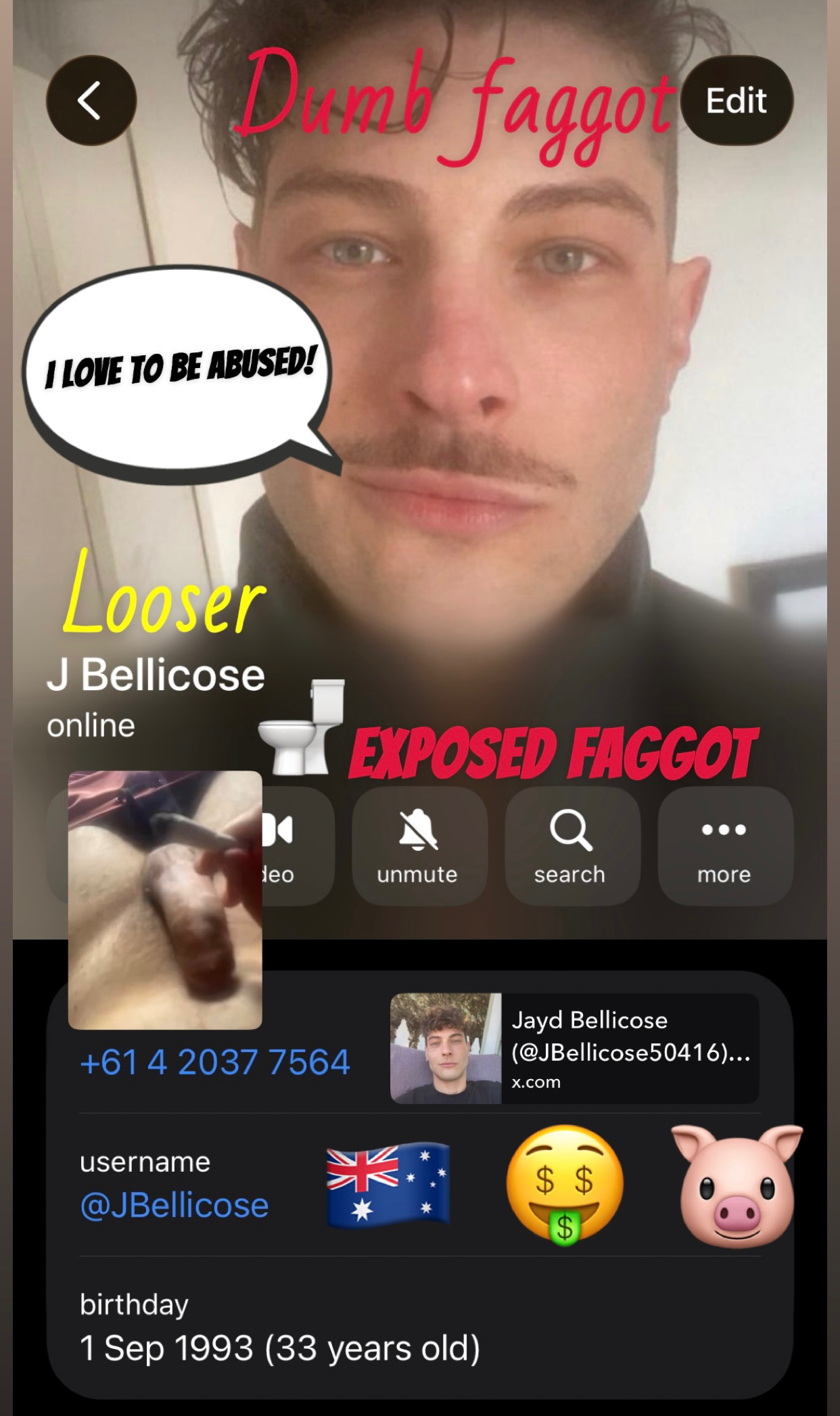 EXPOSE THIS FAGGOT 😈